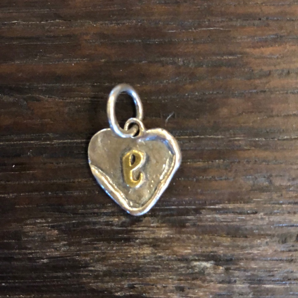 Letter “e” Heart Insignia Charm Waxing Poetic